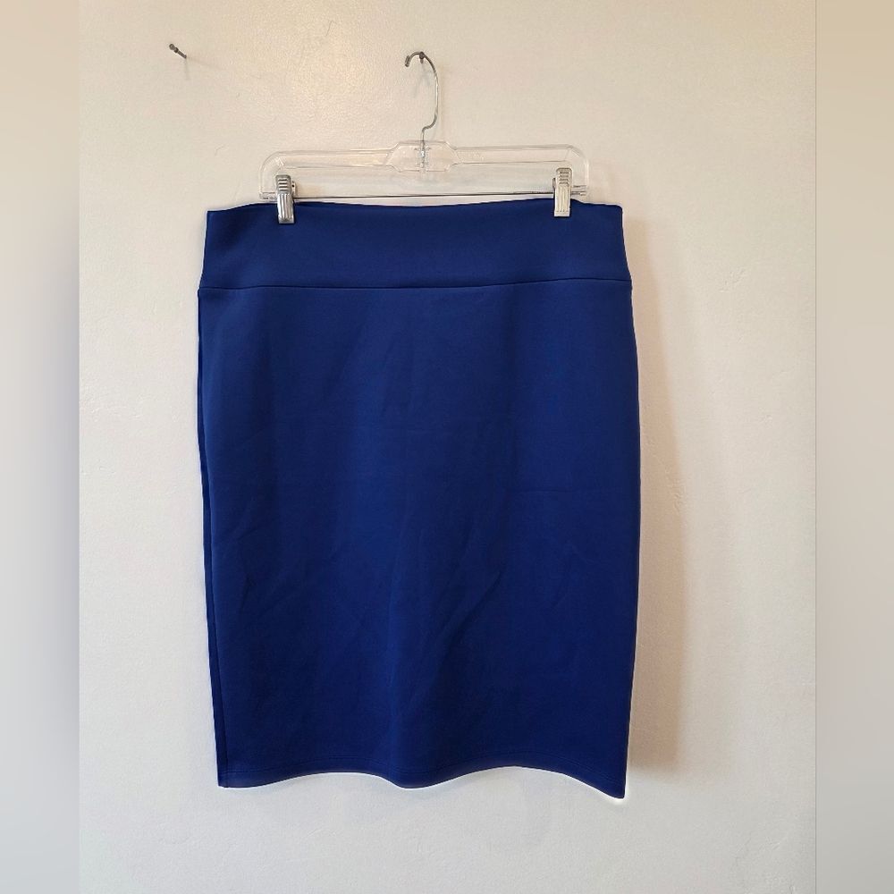 INC Stretchy Cobalt Blue Pencil Skirt Office Formal Career Modest Teacher XL